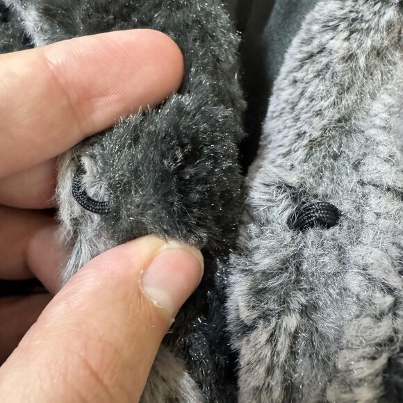 Cejon Vest Womens Small Gray Black Faux Fur Ombre Striped Hook Eye Pockets Lined - Picture 8 of 16